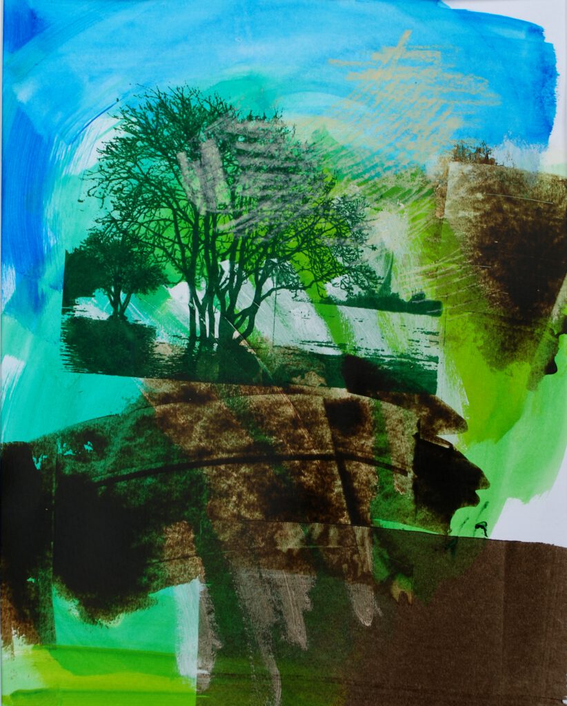 Landschaft im Umbruch | Acryl auf Papier | 65 x 50 cm | 2021