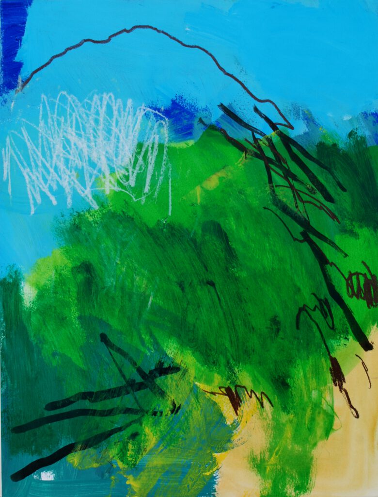 Landschaft im Umbruch | Acryl auf Papier | 65 x 50 cm | 2021